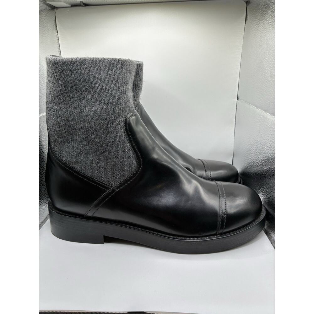 J. Crew Black Spazzo Ribbed-knit Cuff Boot Size 10 Classic Timeless Old Money